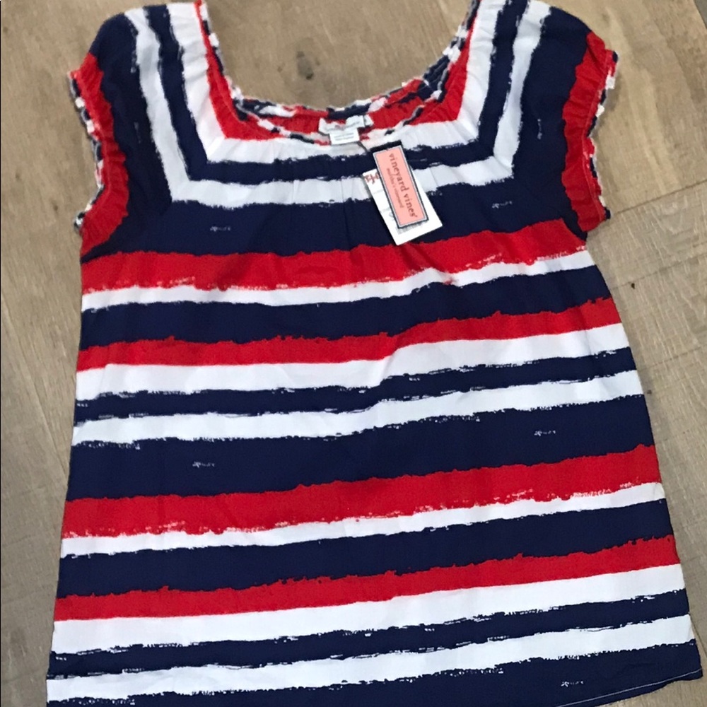 Vineyard Vines Red White & Blue Top size S